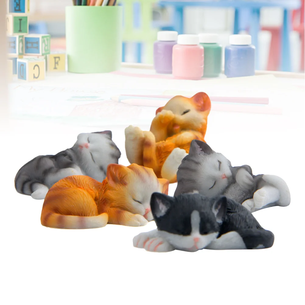 

5Pcs Magnetic Sleeping Cat Fridge Magnets Resin Refrigerator Magnets for Kitchen Office Whiteboard Funny Fridge Magnet