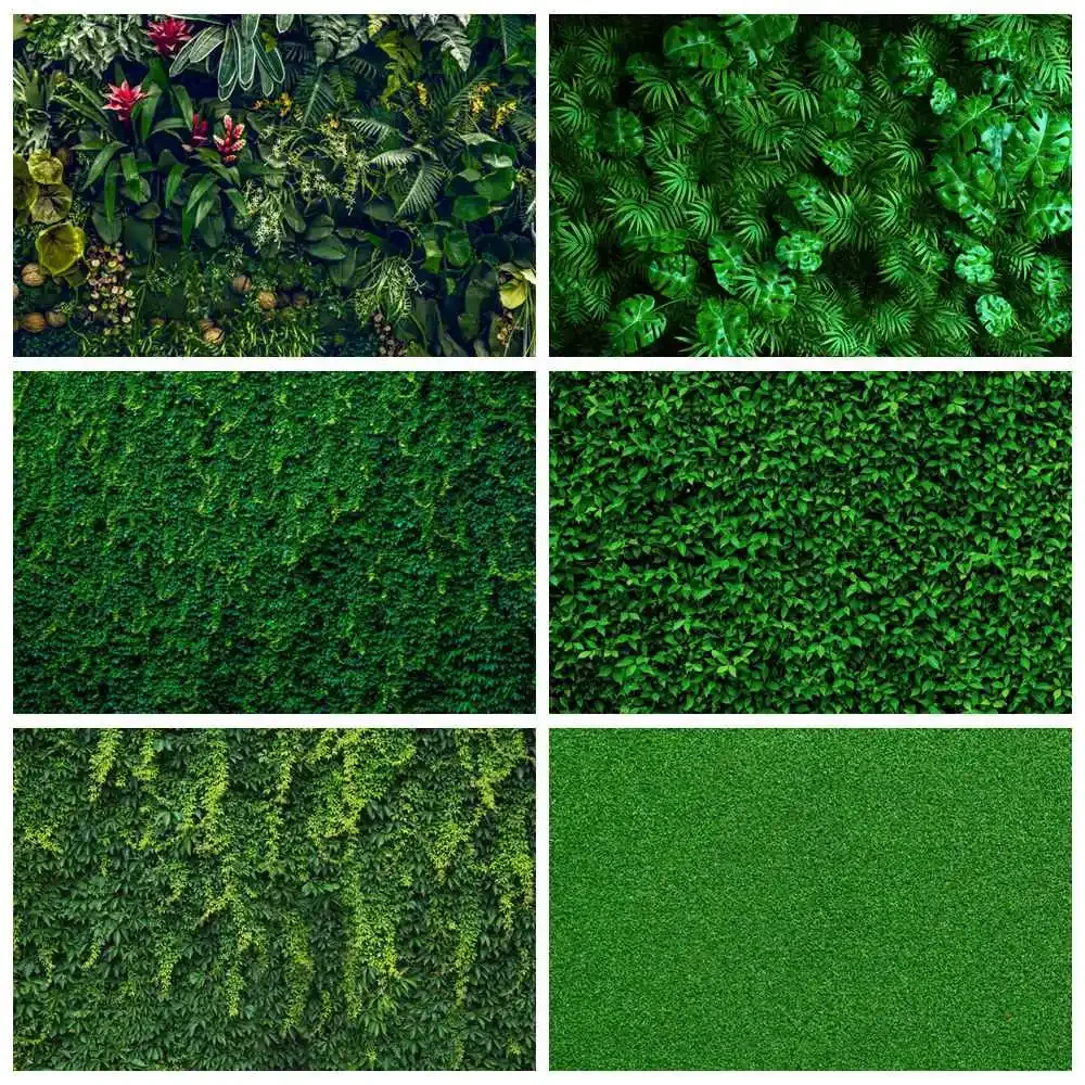 

Green Leaves Grass Wall Photo Studio Backdrop Spring Greenery Leaf Photography Background Sign Birthday Party Back Drop