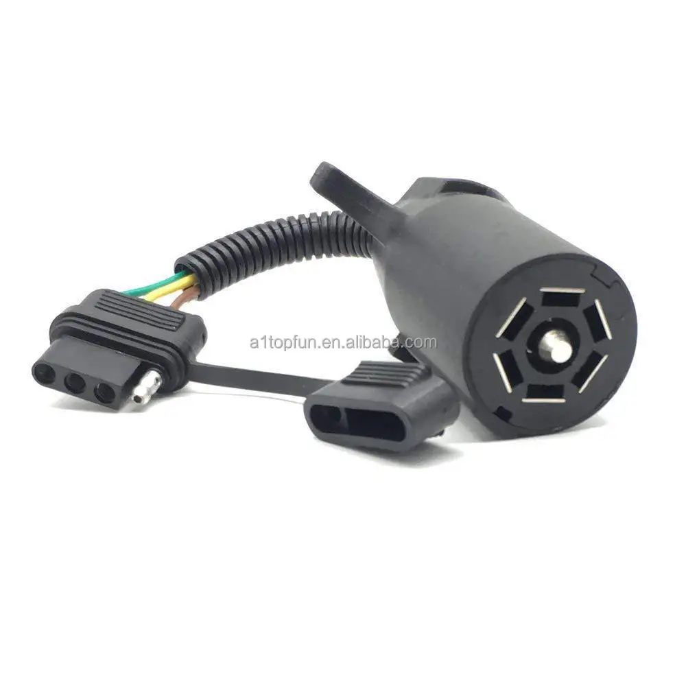 

7 Way RV Trailer Light Connector Socket 7 Wire Harness Electrical Quick Converter Adapter