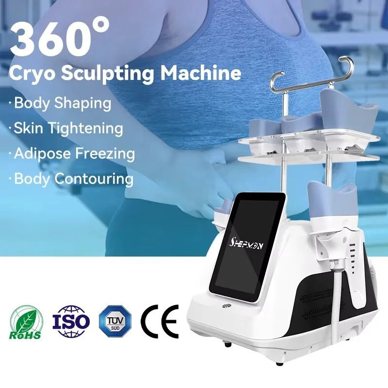 New Cooling Anti-Cellulite 360 for Cryolipolysis 5 Handles Fat Freezing Slimming Machine