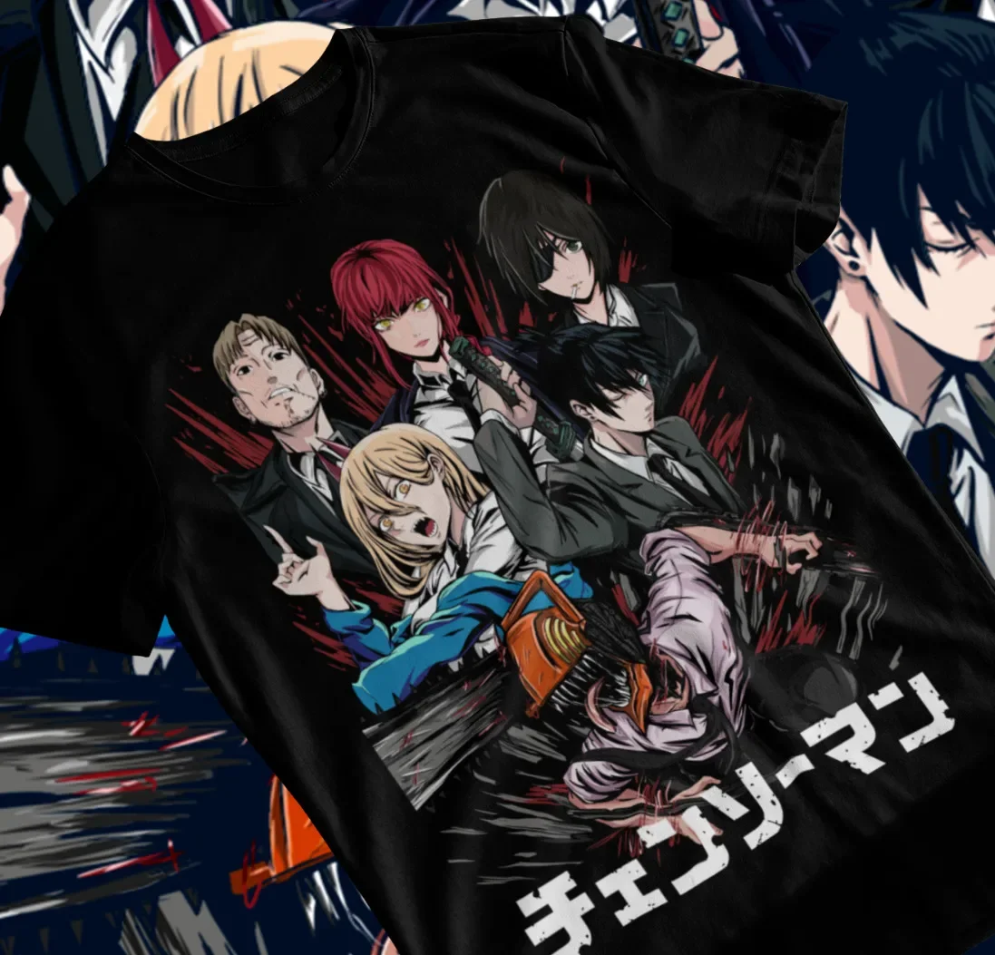 

Chainsaw Man T-Shirt Anime CSM Denji Power Makima Aki Kon Soft Tee All Sizes