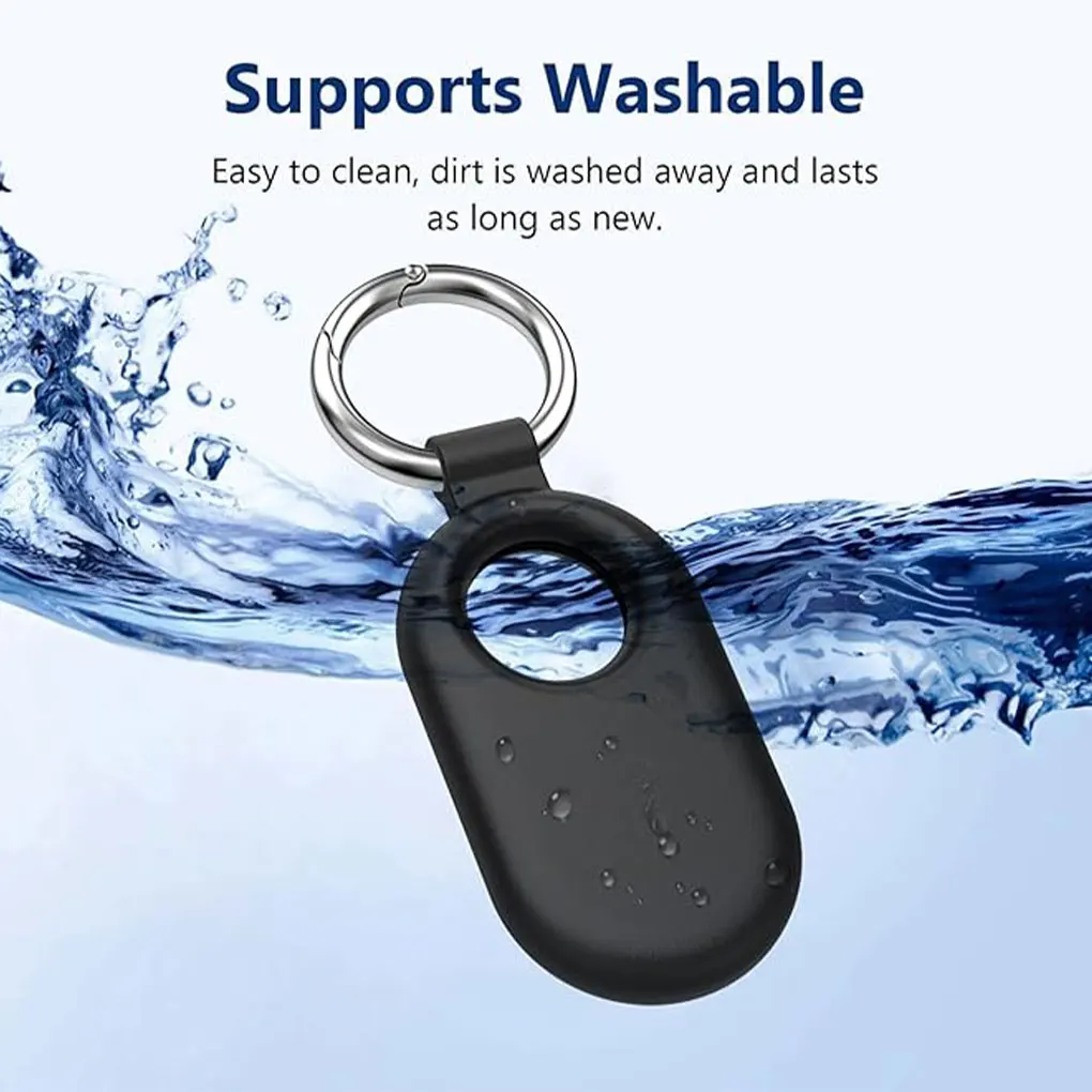 Silica Gel Shockproof Protection For Samsung Smart Tag Wide Range Of Applications Key Ring Included black