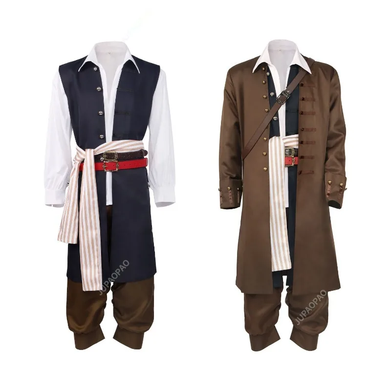 

Comic Exhibition Anime Theme Jack Cosplay Medieval Renaissance Men's Costume Pirate Cosplay Jacket Men Medieval Retro Halloween