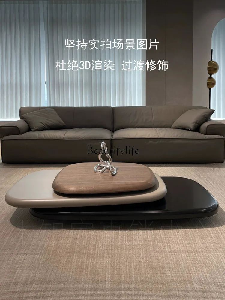 Mesa de centro giratoria de Villa, mesa de té de apartamento grande, suspensión creativa, minimalista italiana