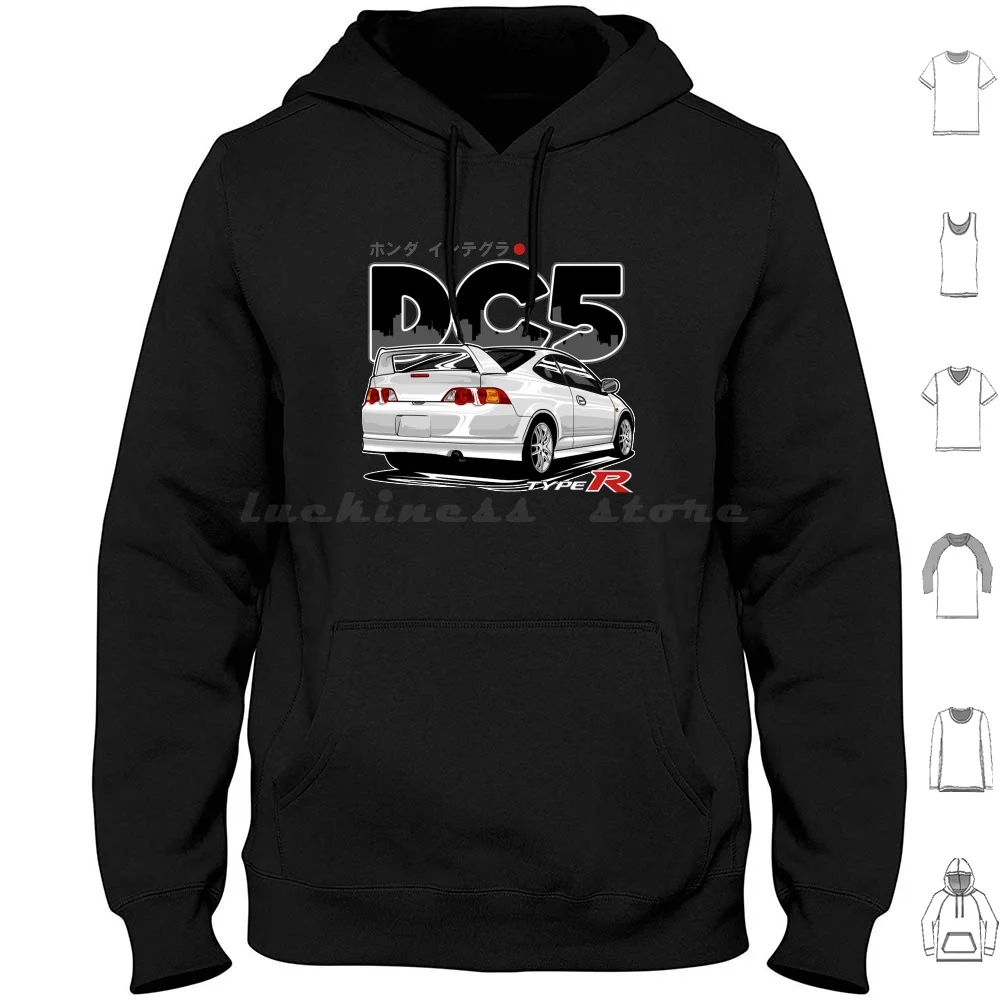 Integra Dc5 Type R Hoodies Long Sleeve Type R Dc5 Integra Jdm Dc2 Racing Vtec Civic Rsx B18 Typer Car Stance Mugen