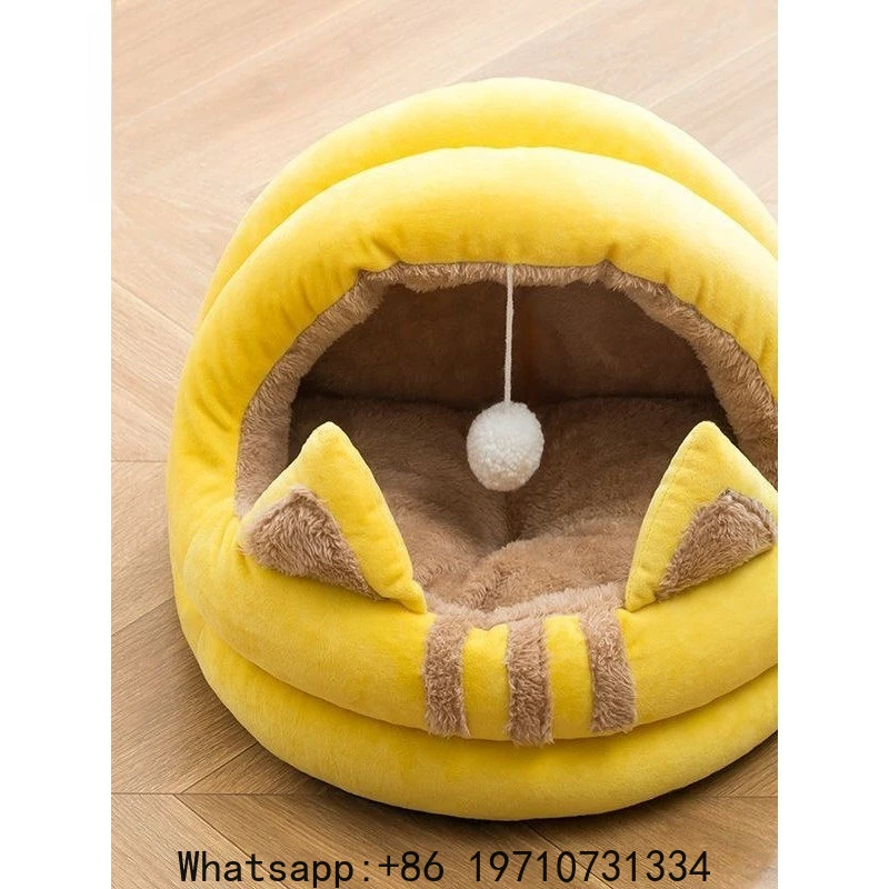 Cat Nest Semi-enclosed Pet Nest Cat House Villa in Summer All Seasons