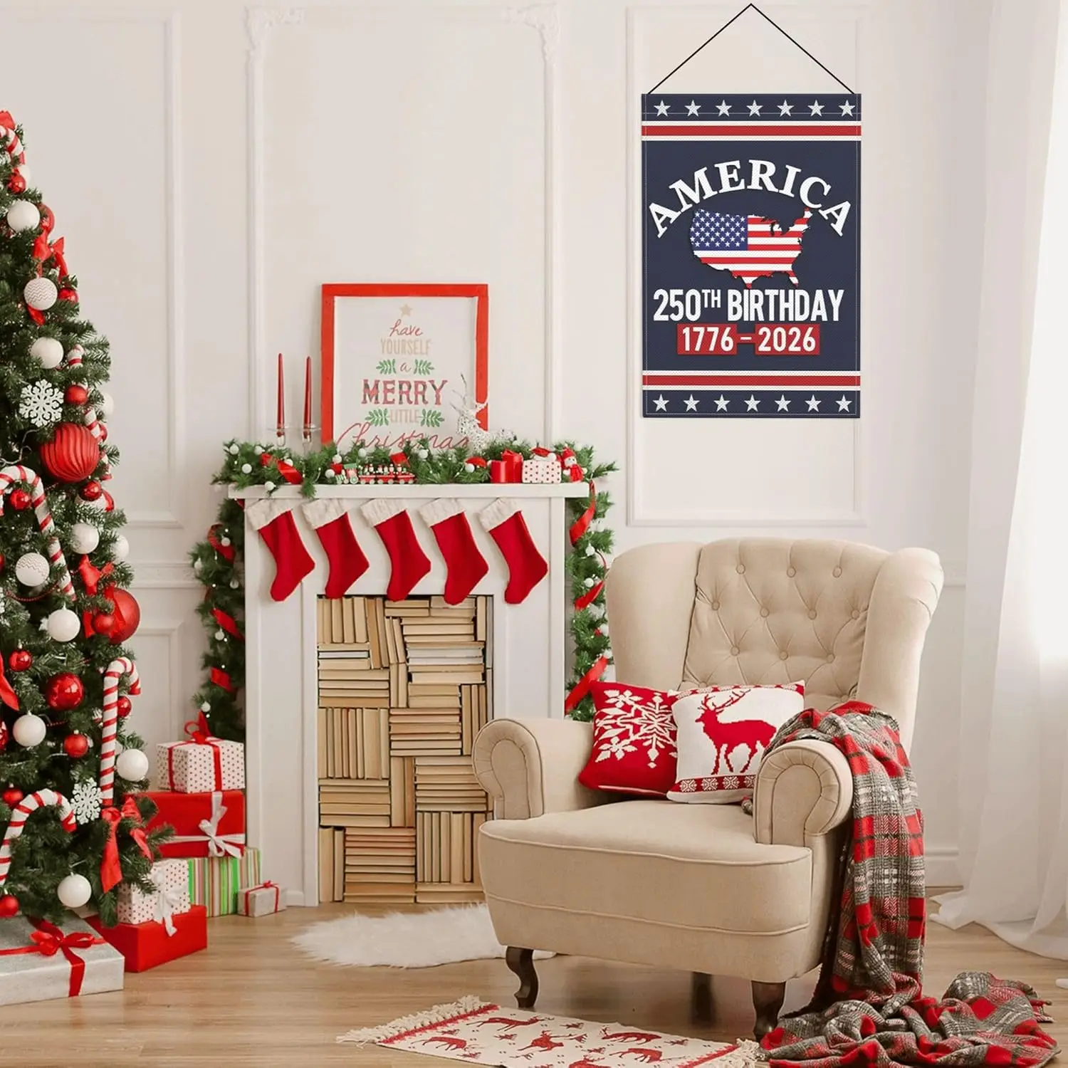 علم الرابع من يوليو 12x18 1776 2026 250 سنة أعلام حديقة باتريوت الأمريكية للخارج ساحة الخيش مزدوجة الجوانب Si JHH #5