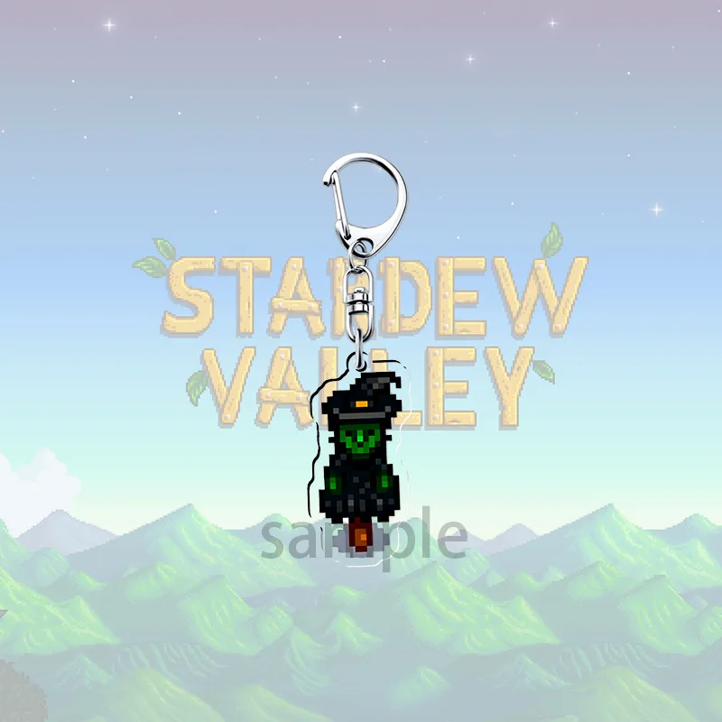 Stardew Valley فزاعة أرقام سلاسل المفاتيح للملحقات حقيبة Aiya القط الكلب الدجاج بكسل الهاتف حلية Keyrings مجوهرات الأصدقاء
