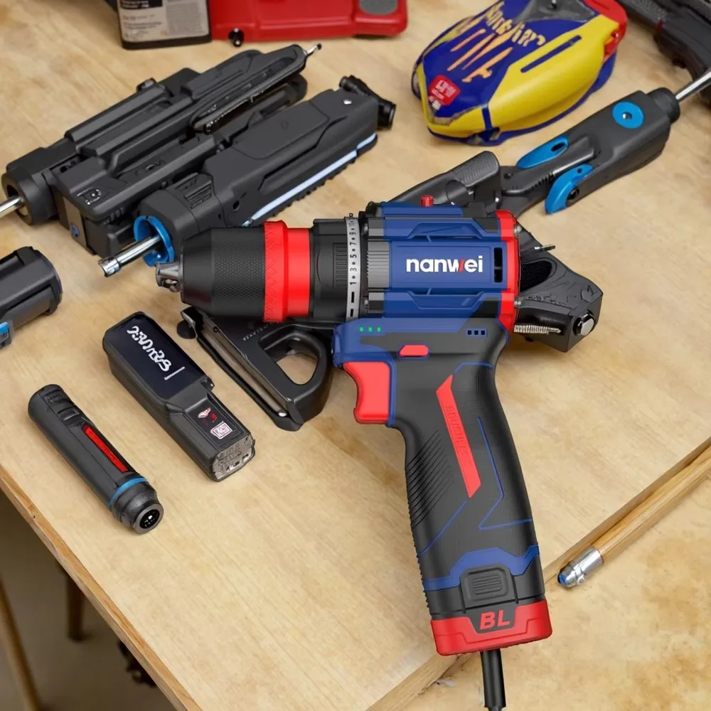 D8169P 16V Cordless Electric Screwdriver Brushless 4in1 Multi-Head Drill Power Tool Lithium Battery Power Drills