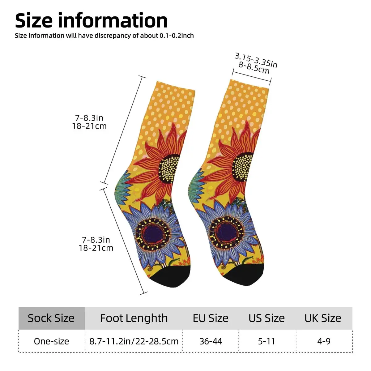 Vintage Sunflower Party Socks Harajuku High Quality Stockings All Season Long Socks Accessories for Man's Woman's Christmas Gift