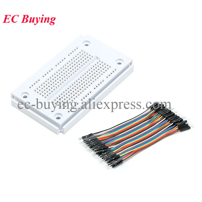 SYB-46 Breadboard 270 Point Solderless PCB Experiment Board Test Borad DIY kit 10CM Male-to-Male Dupont line 20pin/40pin