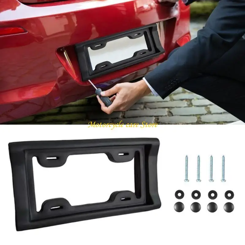 

U75F License Plate Covers with Full Set of Screws Car Plate Protections Simple Use for Quick Installation & Enhances Safety