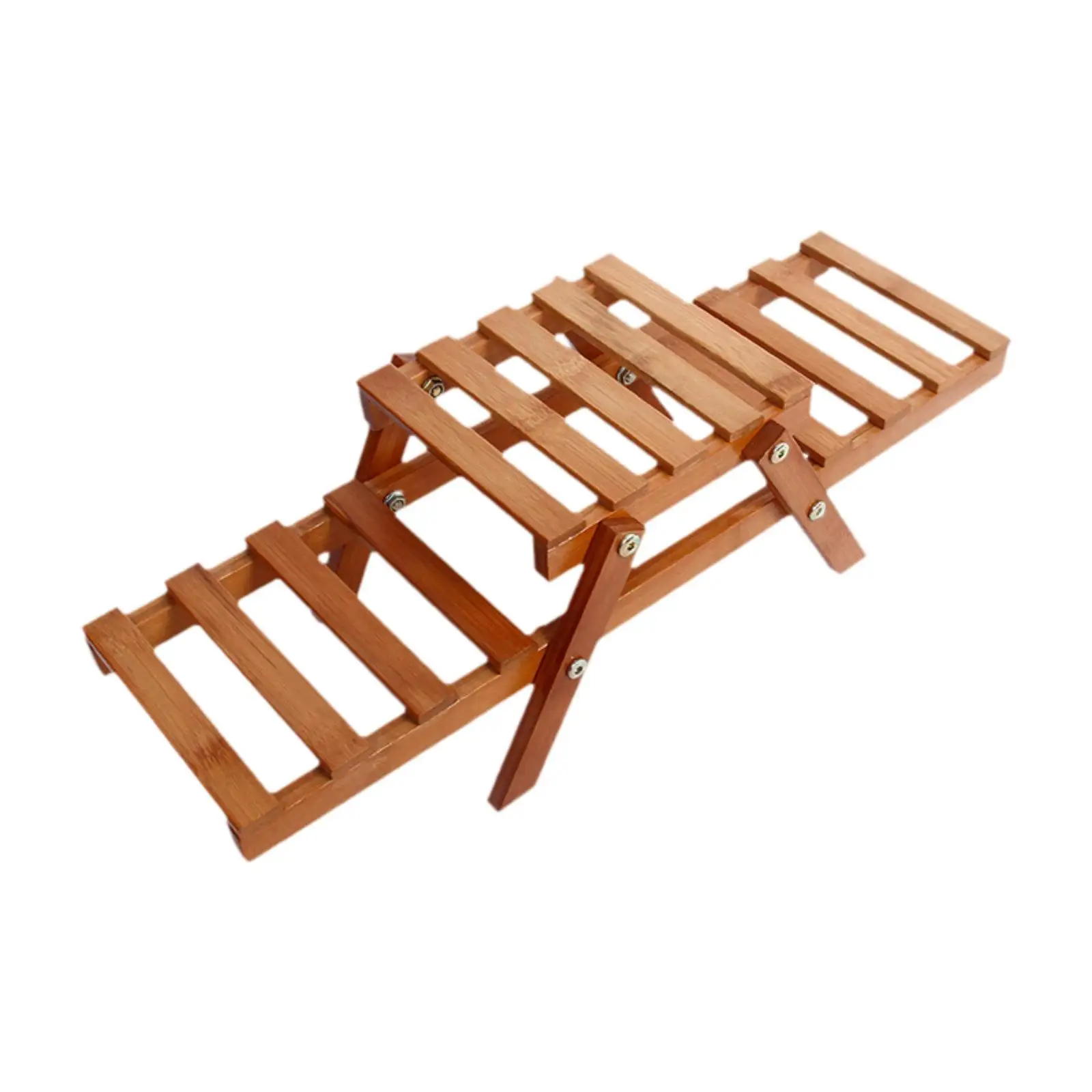 Flower Pot Display Rack Bamboo Double Layer Simple Organizer Flower Shelf for Indoor Living Room Countertop Balcony Office