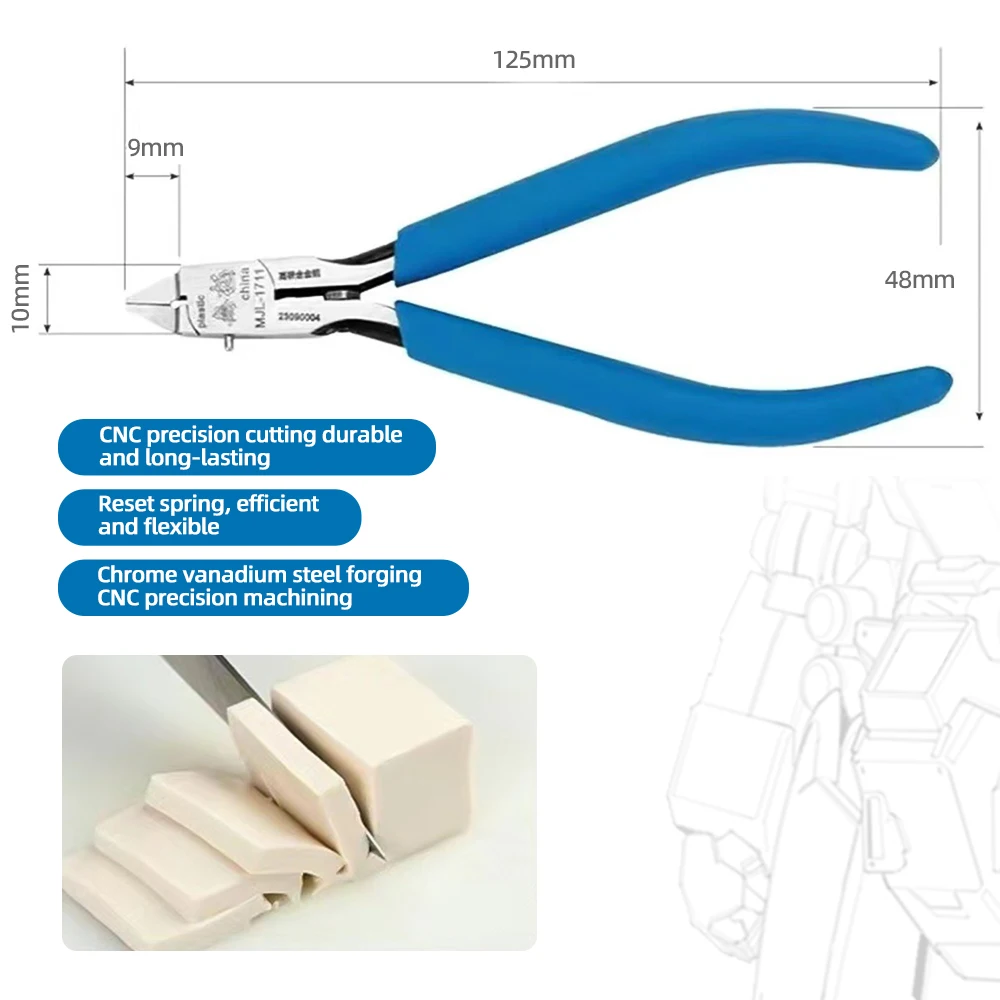 MJL M-1711 Model Nippers Ultra-Thin Single-Edged Gundam Model Building Tools for Beginners to Repair and Fix Plastic Models