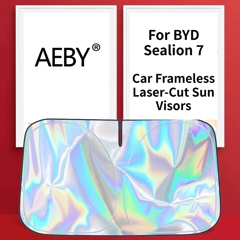 

AEBY For BYD Sealion 7 2024 Car Frameless Laser Cut Sun Shade Windshield Easy Install Foldable Sunshield Car Accessories