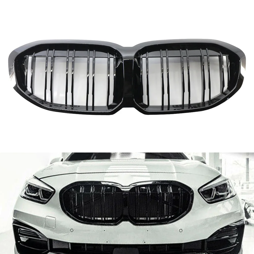 

Gloss Black Front Bumper Kidney Grille For BMW BMW 1 Series F40 2019 2020 2021 Daul Line M4 Style Racing Grills Car Accessories