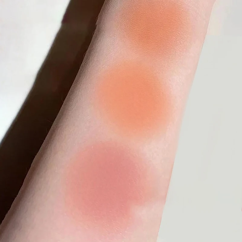 Farb blockierung aufhellen Gesicht Rouge pflegende Gesichts wange natürliche Kontur Pfirsich erröten Palette Frauen Puder Make-up Kosmetik