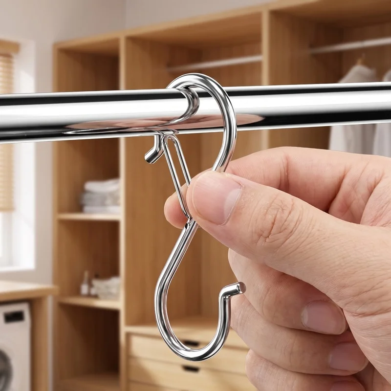 Stainless SteelSWindproof hook for kitchen, multifunctional household heavy-duty anti-fall clothing hook, strong adhesive, no ne