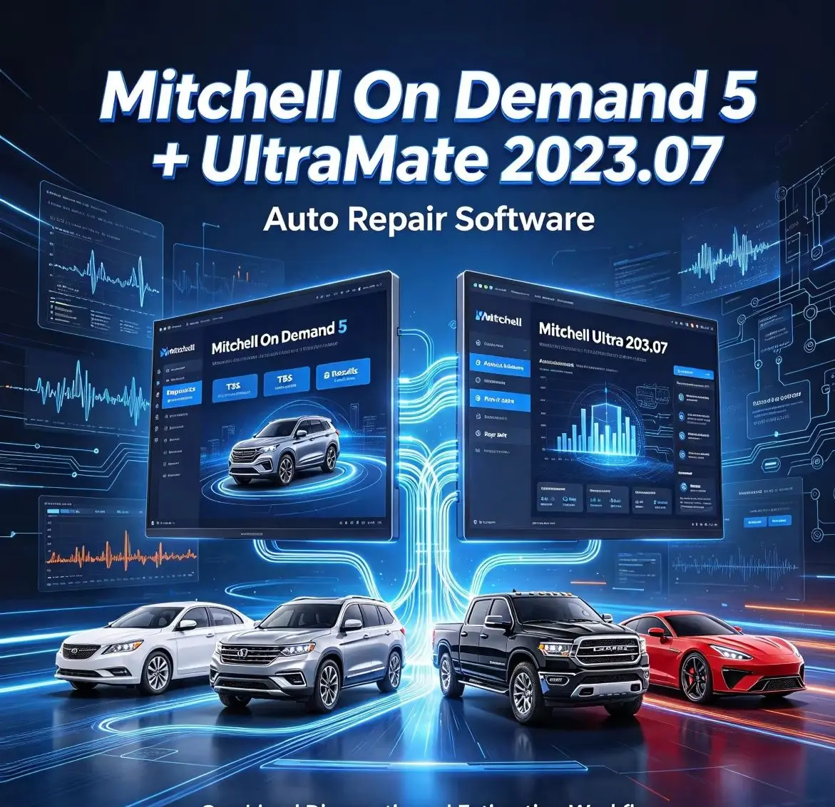 Auto Repair Software Mitchel On Demand 5 Diagnostics TSBs Recalls Diagram+Mitchel UltraMate 2023.07 Advanced Estimating Software