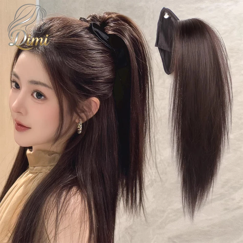 

High Straight Synthetic Claw Clip Ponytail Hair Extension Half Up Ponytail With Shell Shaped Claw Clip For Women Increasing Hair