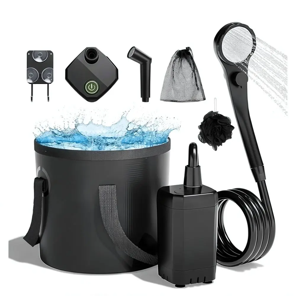 Camping Shower Pump Portable Electric Sprayer Kit With For Outdoor Bathing Hiking Pet Washing Device