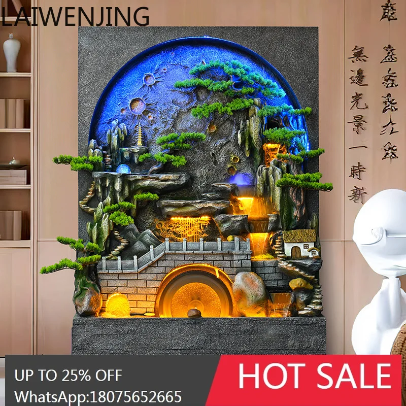 

MJY Large Rockery Water Wall Fountain Ornament Entrance Fish Tank Circulating Water Curtain Wall Decoration
