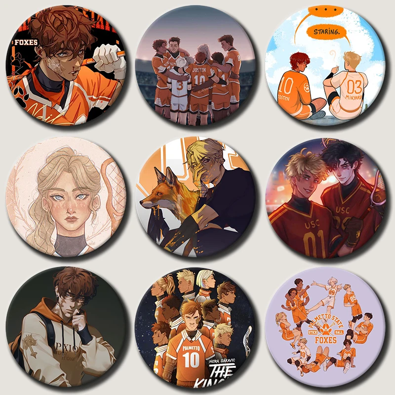 The Foxhole Court Coin Badges Custom Cartoon Neil Josten Round Brooch on Backpack Cosplay Lapel Pins Jewelry Accessories Gifts