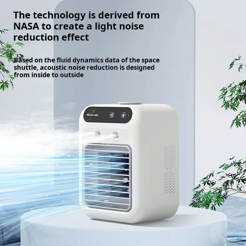 Mini USB Desk Fan Portable Quiet Cool Air Conditioner for Bedroom Home Use with Humidifying Spray Function Tabletop Fan image 5