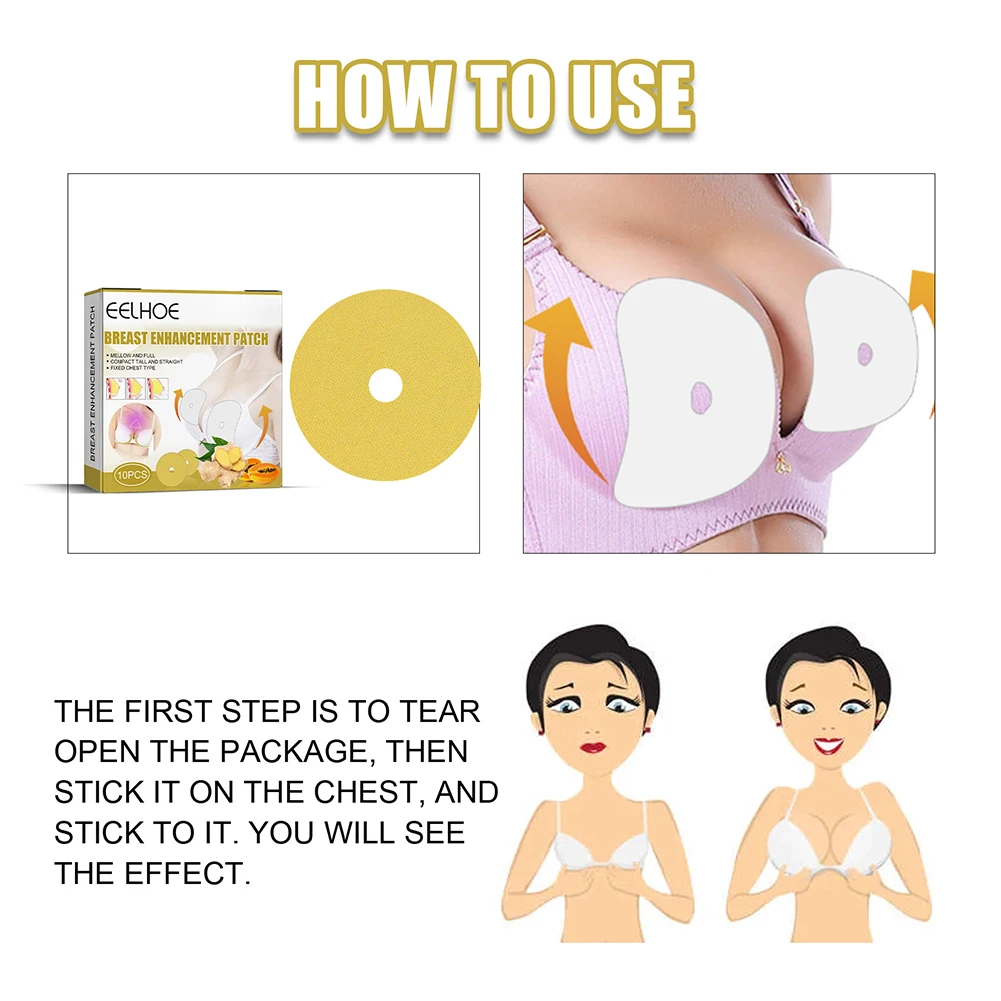 10pcs Breast Enhancers Pads Plant Ingredients Firming Large Bust Care Breast Lifting Firming Bust Enlargement Lifting Patch Sexy