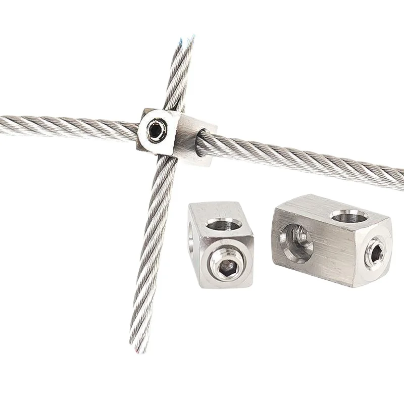 

Stainless steel wire rope cross fixing chuck buckle, cross buckle fastener wire rope cross