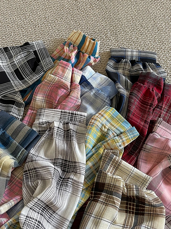 

Женский длинный све irt, корейский марлевый кардиган с воротником-стойкой и драпировкой на пуговицах, дышащий клетчатый кардиган, весна-лето, новинка...