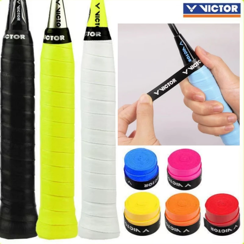 Victor 5 pcs Badminton Overgrip Racket Hand Glue Towel Tape Anti-slip Sweat-absorbing Tape For Racket Slingshots Tennis Overgrip