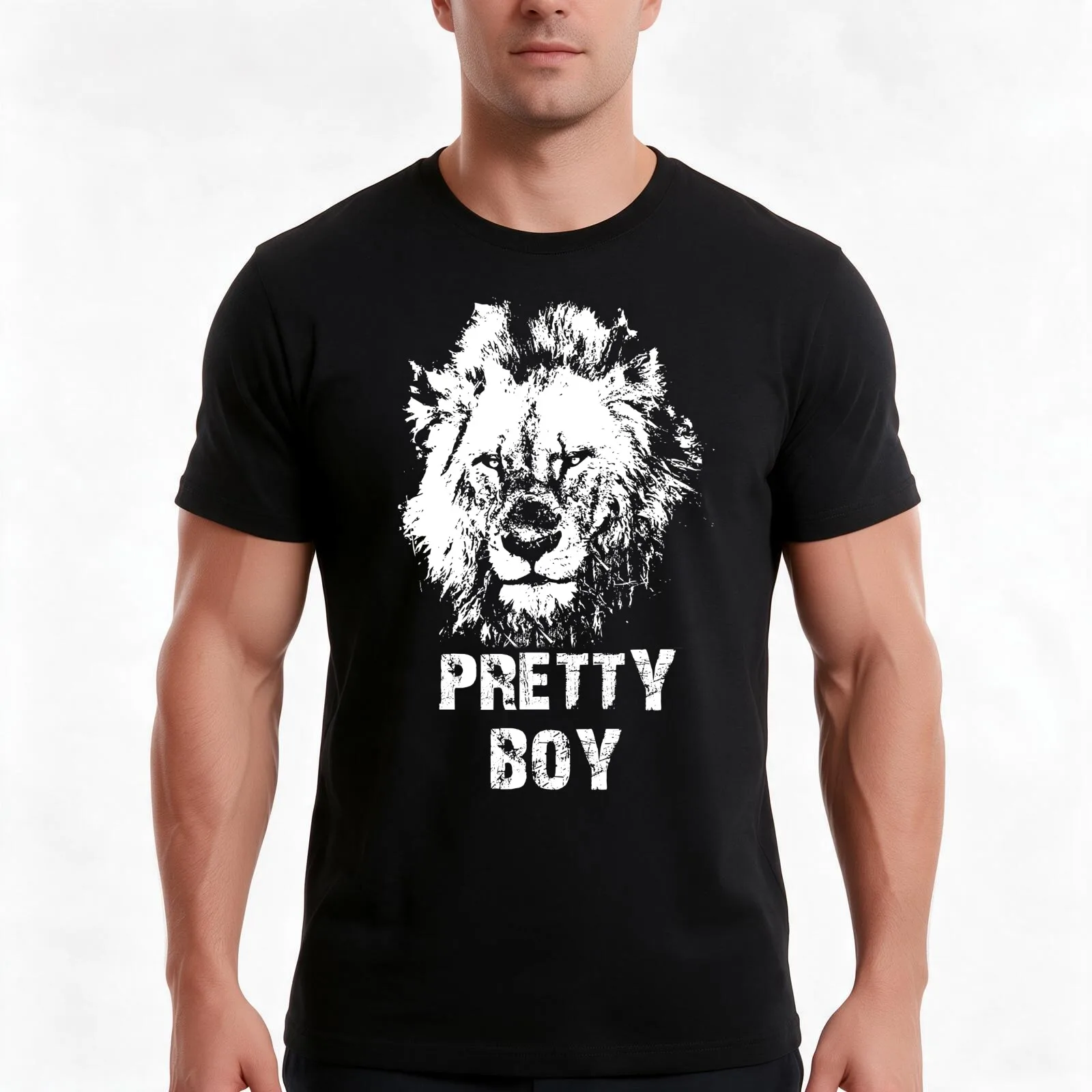 Pretty Boy Mapogo Lion Of Sabi Sands T-Shirt, Summer Casual Cotton Tee, Oversized Streetwear Tops, Vintage Graphic Print
