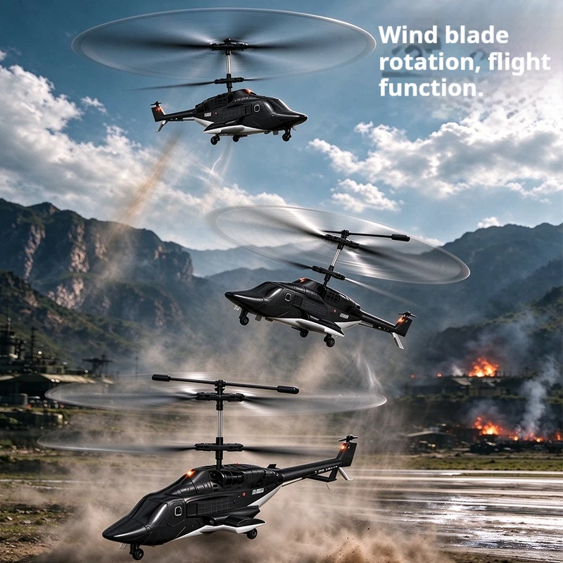 3.5Ch Remote Control Helicopter Altitude Hold Drop Resistant Simulated Military Armed RC Aircraft Model Hobby Toy