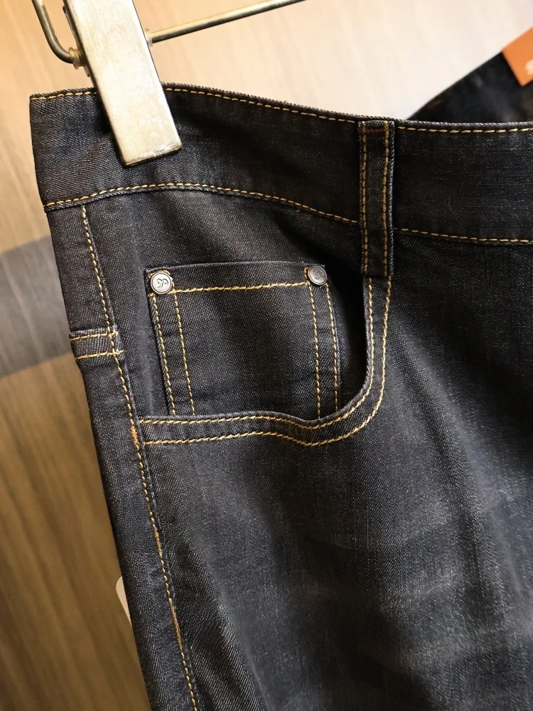 Men's Slim Fit Straight Leg Jeans Silk Fiber Lightweight Breathable High Elasticity Washed out White Modern Style Summer Jeans