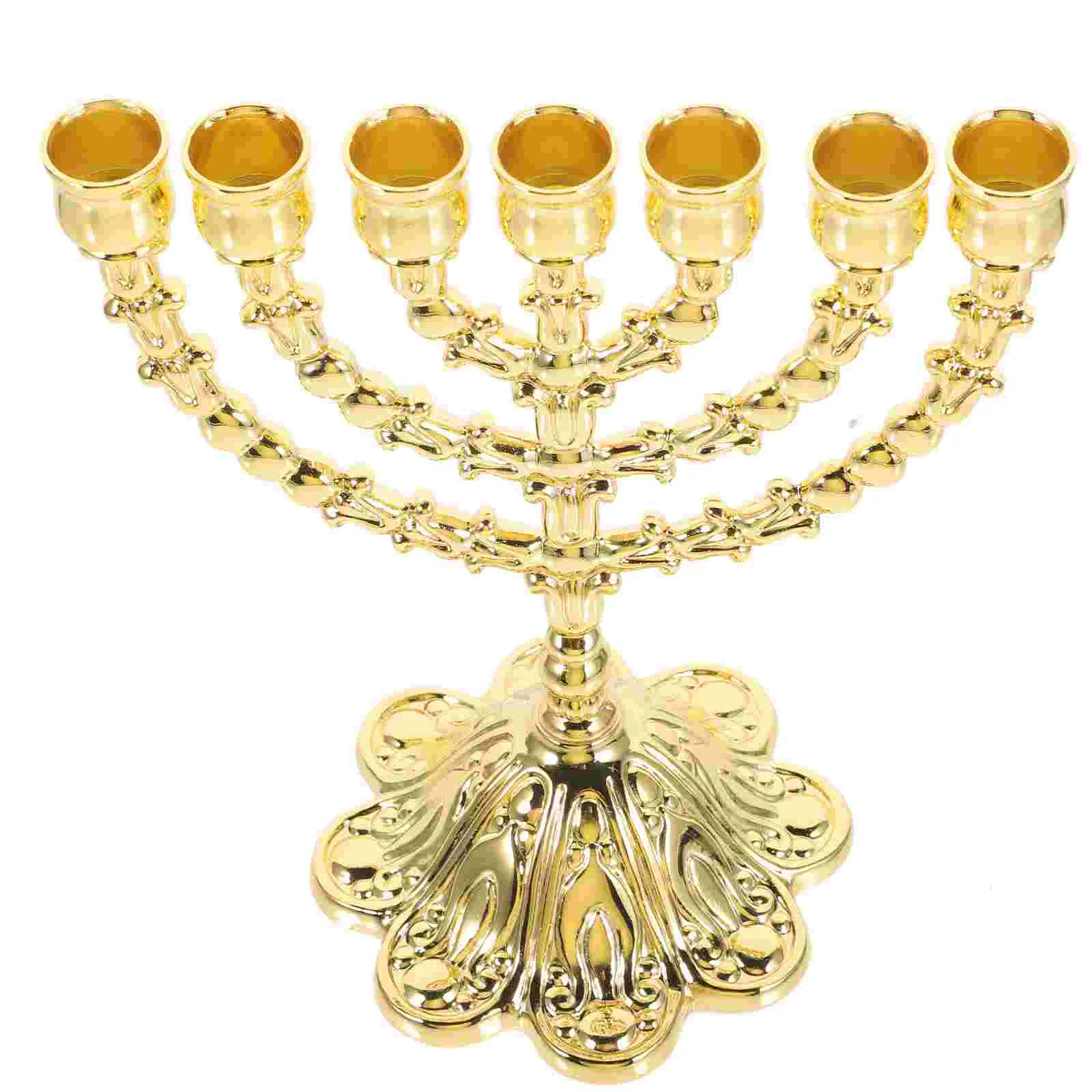 

Alloy Flower Base Candlestick Crafts (gold) Centerpiece Table Holder Decoration Menorah Vintage Ornaments Desktop