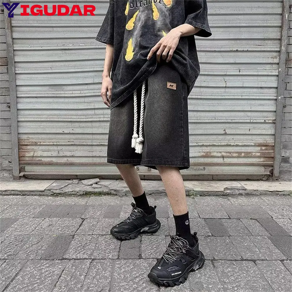 Y2k Ribbons Vintage Cargo Shorts Summer Japanese Streetwear Harajuku Shorts Casual Men Casual Shorts With Pockets ropa hombre