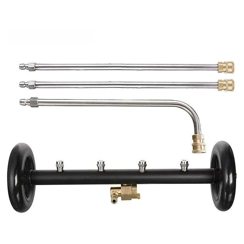 2-in-1 High Pressure Washer Nozzle, Car Chassis & Floor Cleaner, 360° Adjustable Angle Water Spray Gun with Brass Connection