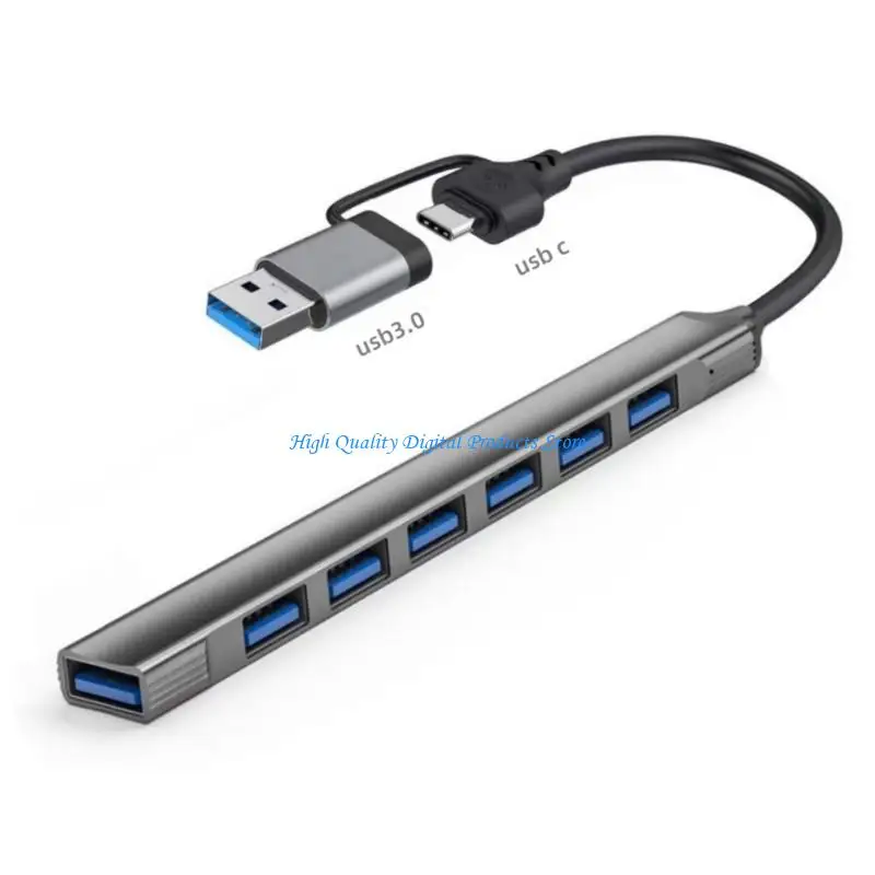 U2JE 2 в 1 7PORT USB C Expander USB Type C Splitter Type C Док -адаптер USB Expander для таблетка телефона