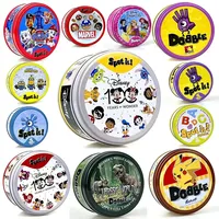 Spot It Cards Game Dobble Juego Pokemon Pikachu with Metal Box One Piece Doraemon Friends Party Jr Hip Board Game for Kids Gifts