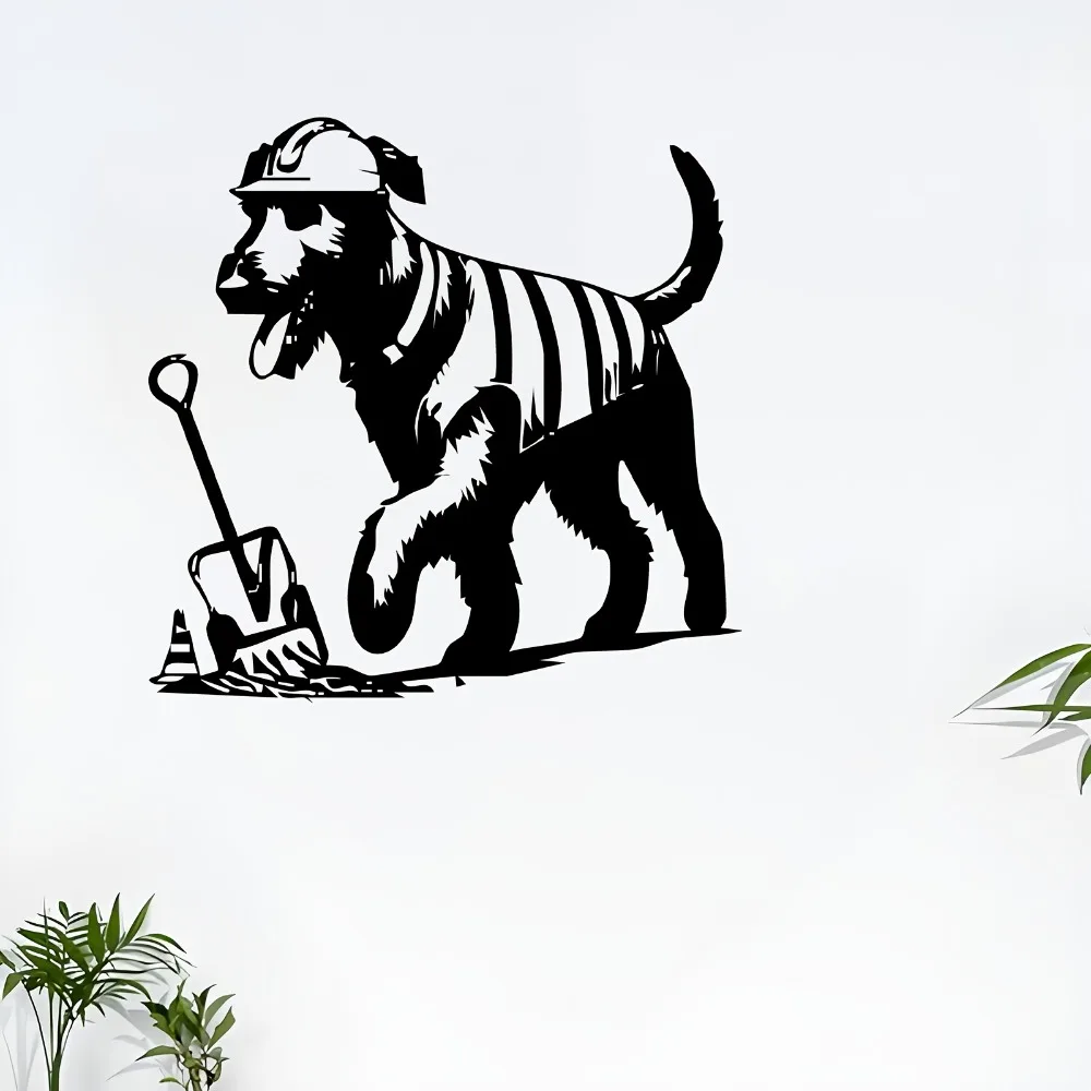 CIFBUY Metal Wall Art Dog Sculpture Weatherproof Iron Pet Decor for Garage Workshop Rustic
