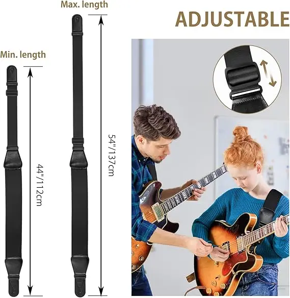 POGOLAB PGS-15 สายคล้องคอสําหรับ Electric & Bass สายรัดกว้างปรับความยาว 44-54 นิ้ว Pick Holder ล็อค Picks