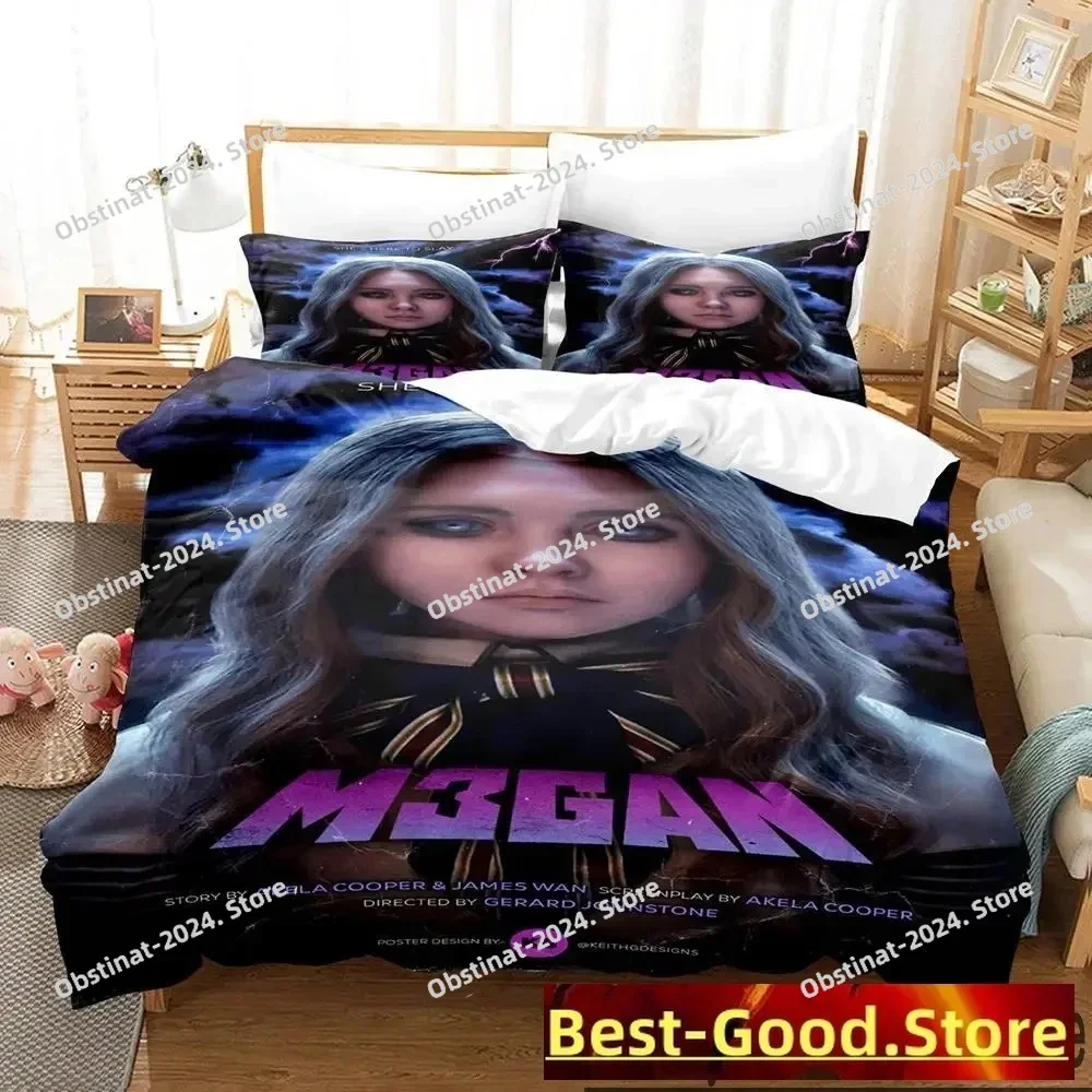 

3D Print M3GAN Movie Bedding Set Boys Girls Twin Queen King Size Duvet Cover Pillowcase Bed boys Adult Home Textileextile