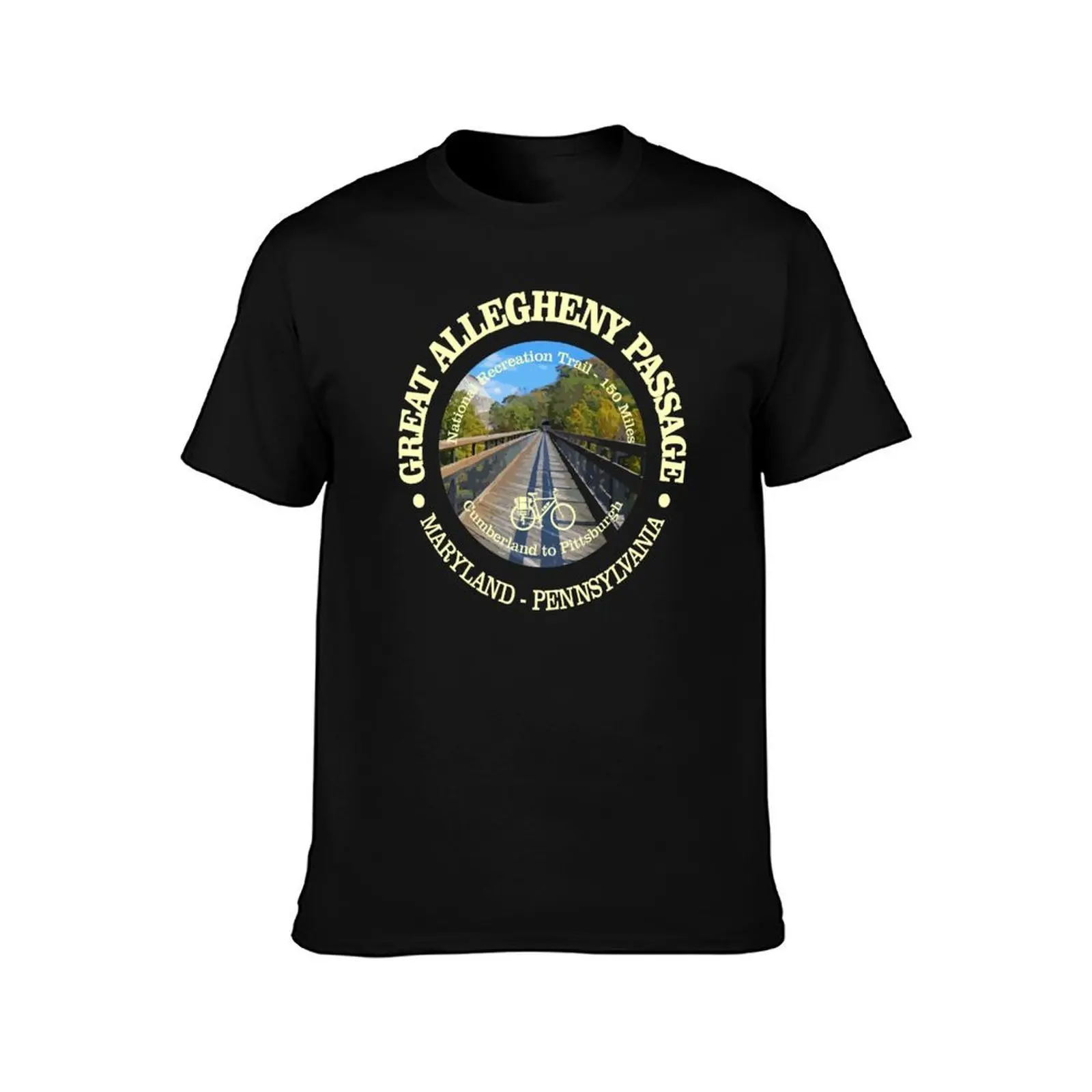 Great Allegheny Passage (Cycling C) T-Shirt, Summer Casual Cotton Tee, Oversized Streetwear Tops, Vintage Graphic Print