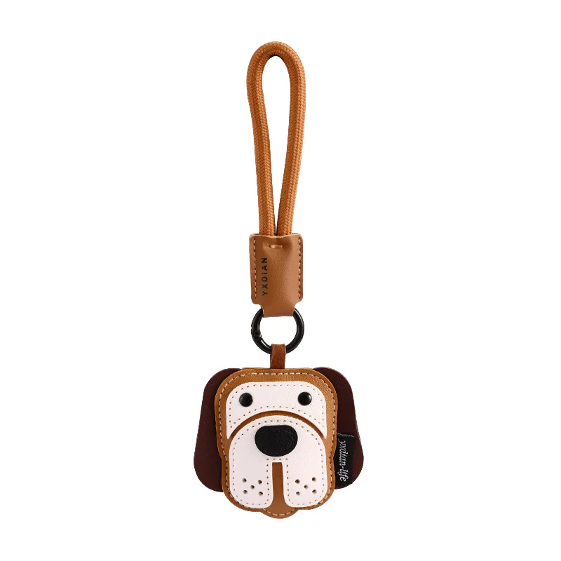 New Cute Leather Dogfighting Pendant Keychains For Women Y2k Bag Pendant Car Key Chains Jewelry Gift Decoration Accessories 2025