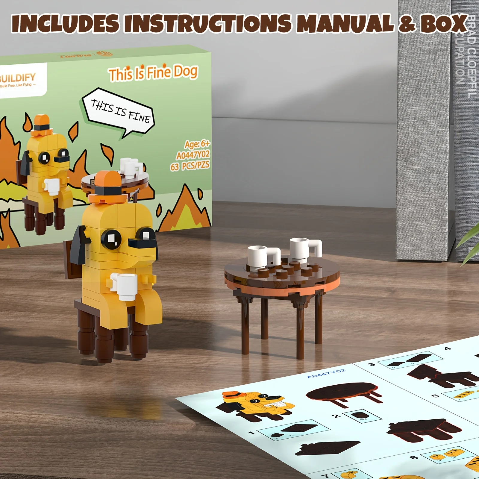 هذا مكعبات بناء رائعة للكلاب - تمثال رائع قابل للجمع على شكل شخصية كوميدية للجرو، هدية مثالية لعيد الميلاد/عيد الميلاد للأطفال