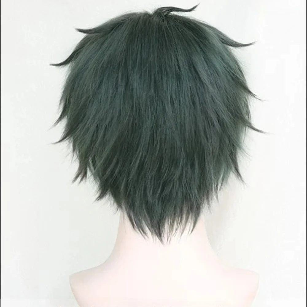 Conjunto estrelas cosplay perucas mika kagehira shu itsuki perucas curto verde rosa cabelo sintético resistente ao calor halloween peruca livre boné