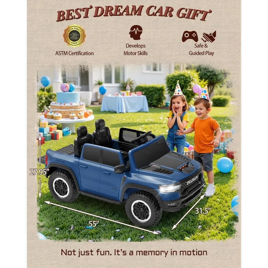 大きなお子様向けの24V乗用玩具、RAM 1500 2人乗り乗用車（リモコン付き）、バッテリー駆動トラック（4輪サスペンション付き）、幼児用車