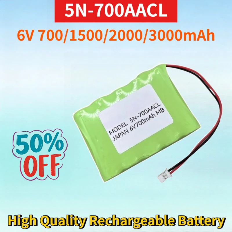 

Newest 5N-700AACL 6V 700/1500/2000/3000mAh NI-MH Rechargeable Battery for Sanyo for Cadnica High Quality Replacement Battery