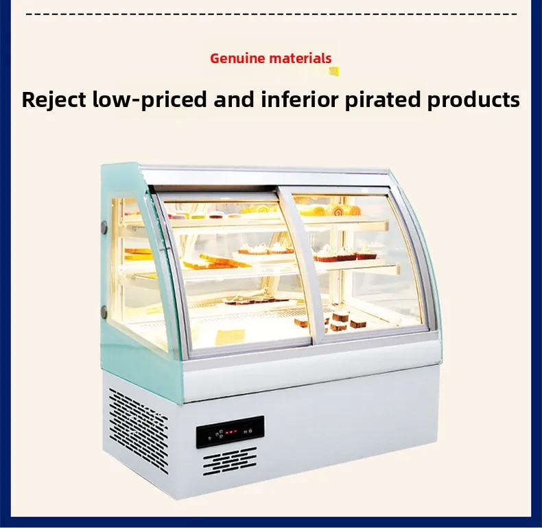 ZZ armadietto per torte da tavolo refrigerato per conservare bevande fresche, armadietto per dessert curvo per frutta commerciale